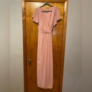 Wrap style bridesmaid dress